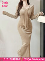 فستان شتوي مخطط