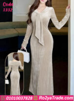 فستان شتوي مخطط