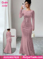 فستان سواريه مخملي طويل