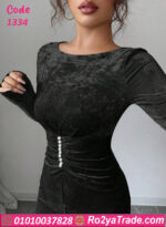 فستان سواريه مخملي طويل