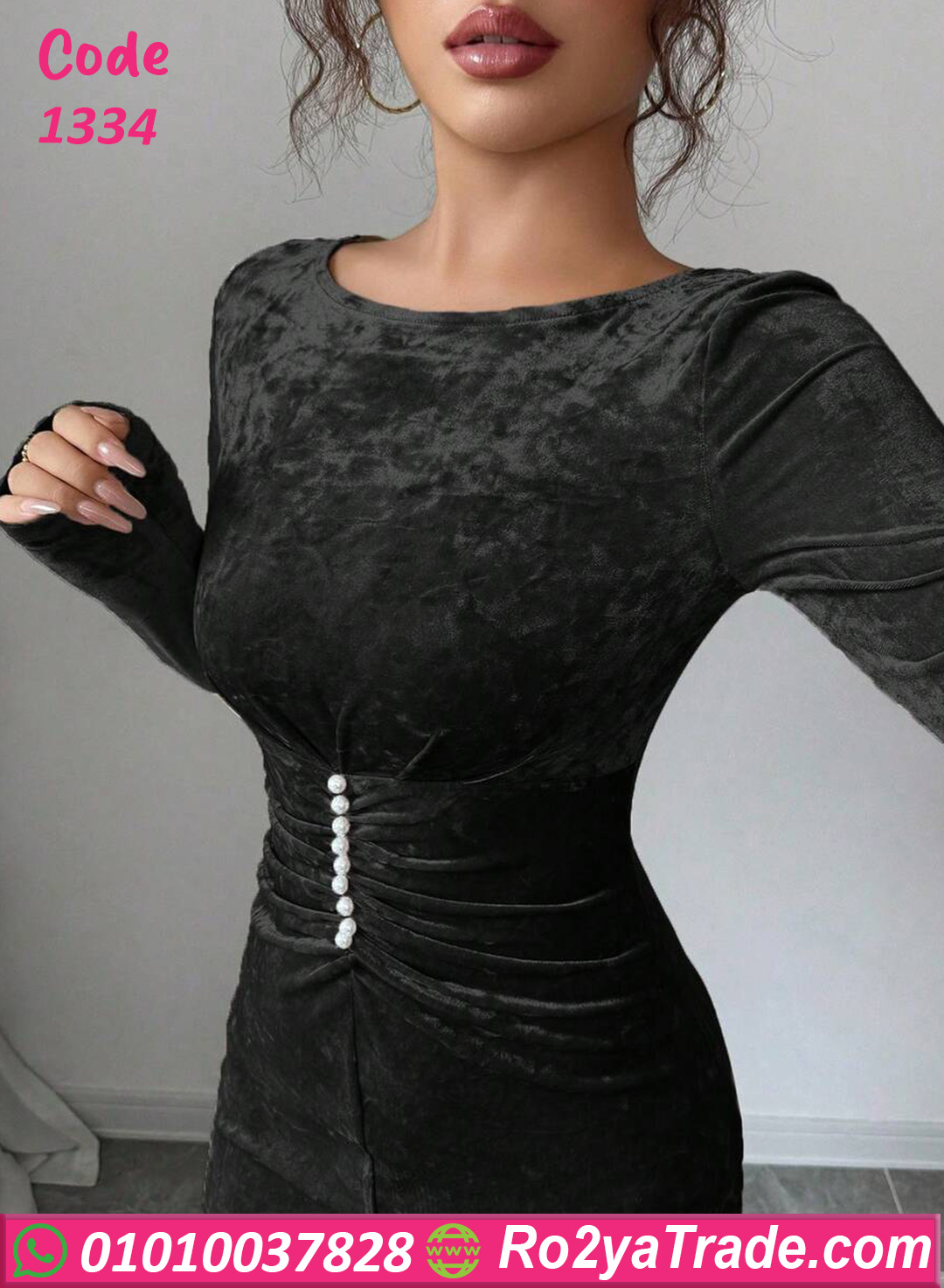 فستان سواريه مخملي طويل