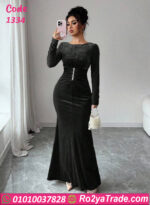 فستان سواريه مخملي طويل