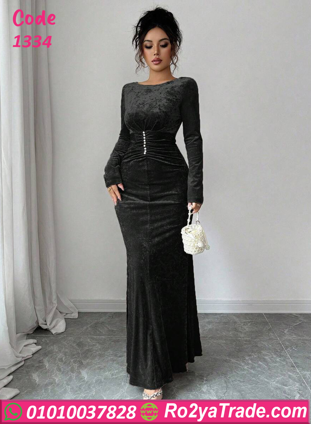 فستان سواريه مخملي طويل