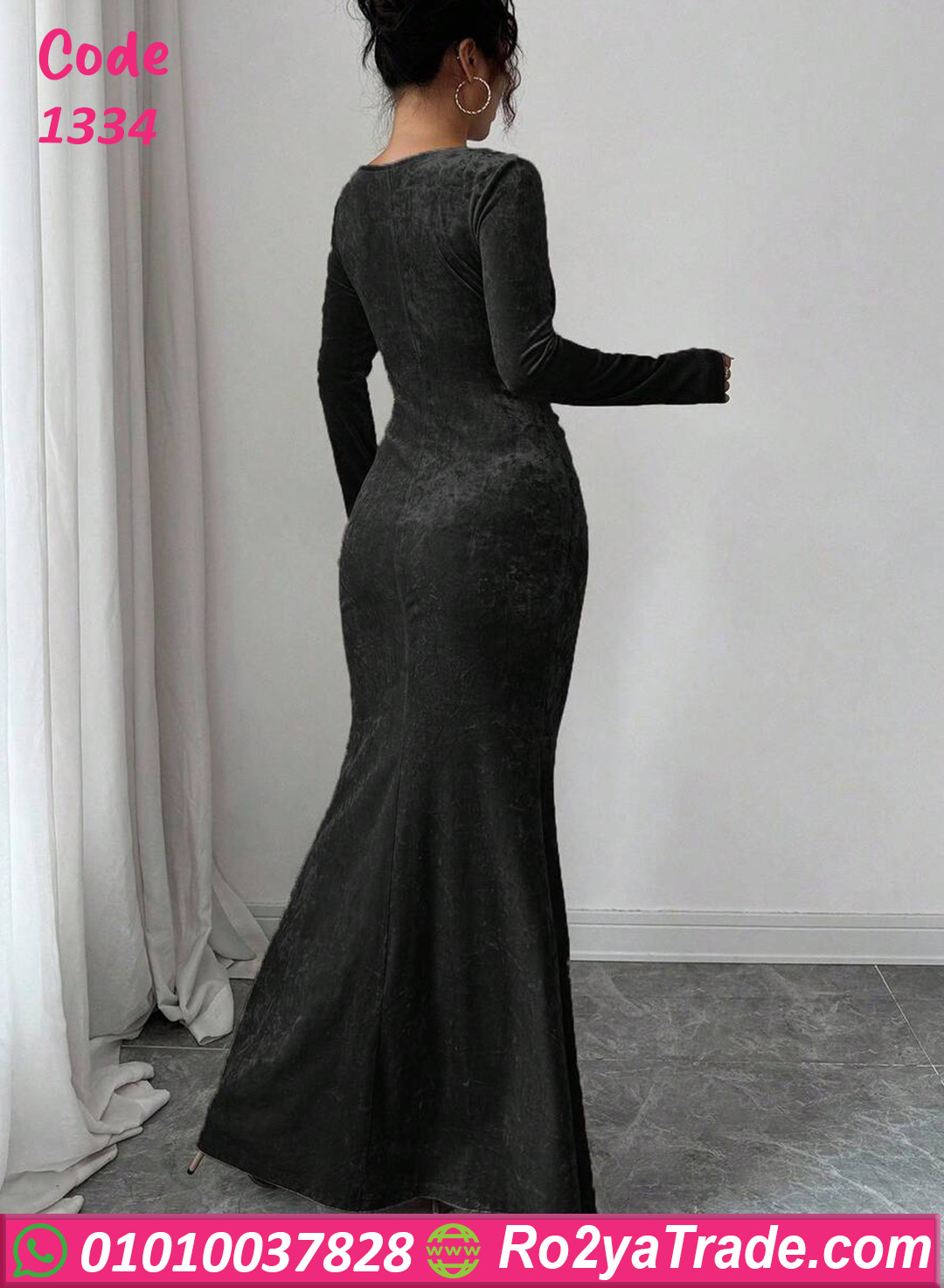 فستان سواريه مخملي طويل