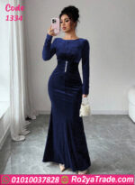 فستان سواريه مخملي طويل