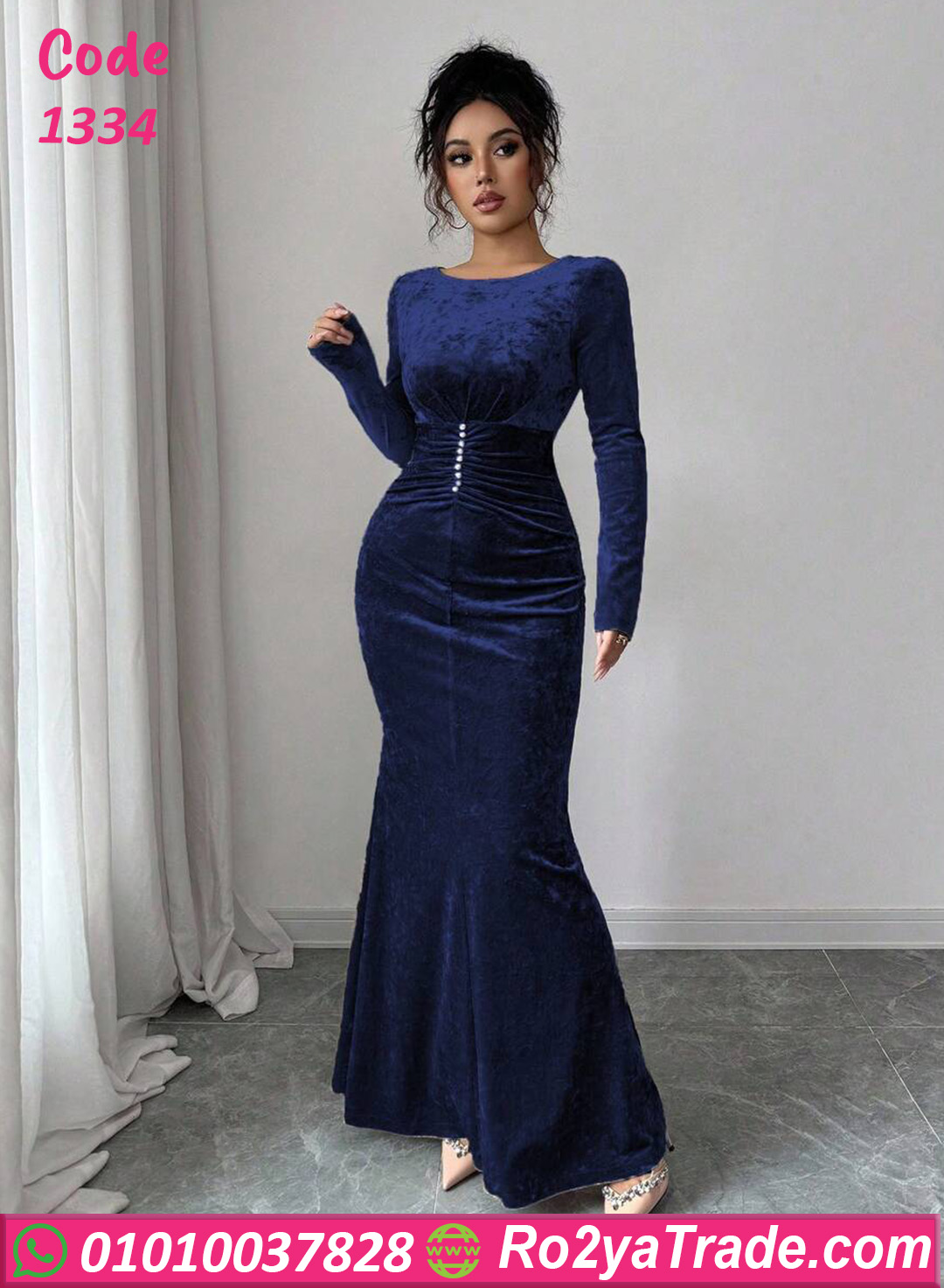 فستان سواريه مخملي طويل