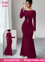 فستان سواريه مخملي طويل