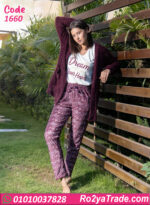 بيجامة حريمي شتوي 3 قطع