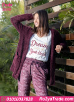 بيجامة حريمي شتوي 3 قطع