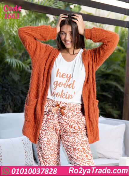 بيجامة حريمي شتوي 3 قطع