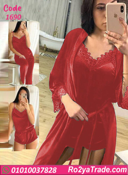 بيجامة قطيفة حريمي شتوي