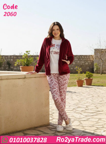 بيجامة قطيفة حريمي شتوي