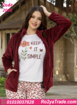 بيجامة قطيفة حريمي شتوي