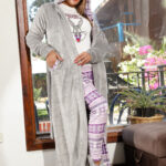 بيجامة قطيفة شتوي بكابيشون