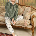 بيجامة قطيفة شتوي كبسولة بكابيشون