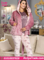 بيجامة حريمي شتوي 3 قطع – 2608