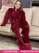 بيجامة حريمي شتوي قطعتين قطيفة