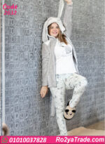 طقم بيجامة حريمي شتوي بروب قطيفة