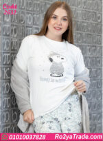 طقم بيجامة حريمي شتوي بروب قطيفة