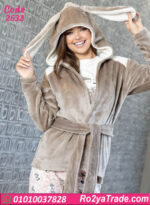 طقم بيجامة حريمي شتوي بروب قطيفة