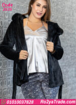 بيجامه حريمي ساتان مع روب قطيفة