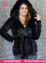 بيجامه حريمي ساتان مع روب قطيفة