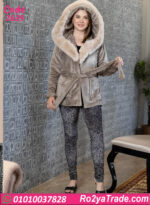 بيجامه حريمي شتوي قطيفة بفرو