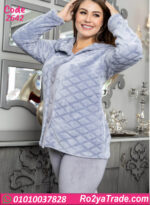 طقم بيجامة شتوي حريمي قطيفة مبطن