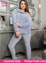 طقم بيجامة شتوي حريمي قطيفة مبطن