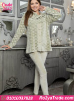 طقم بيجامة شتوي حريمي قطيفة مبطن