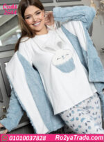 بيجامه حريمي شتوي قطيفة بكابيشو