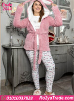 بيجامه حريمي شتوي قطيفة بكابيشو