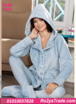 بيجامه حريمي شتوي قطيفة بكابيشو
