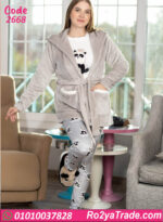 بيجامة شتوي حريمي بالروب