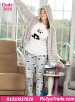 بيجامة شتوي حريمي بالروب