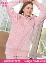 بيجامة قطيفة شتوي حريمي هودي