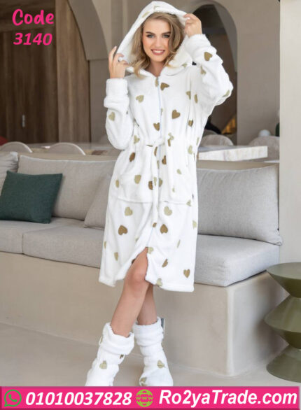 روب قطيفة شتوي قلوب