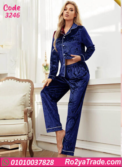 بيجامة قطيفة شتوي حريمي