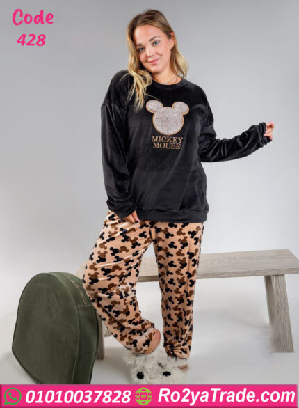 بيجامة شتوي حريمي بيج سايز ميكي