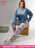 بيجامة قطيفة بيج سايز
