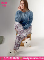 بيجامة قطيفة بيج سايز
