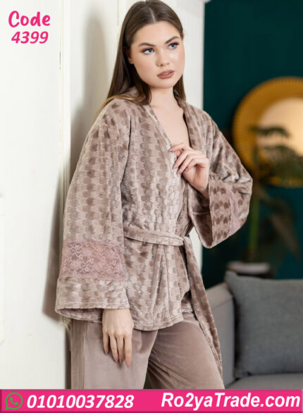 بيجامة حريمي شتوي 3 قطع