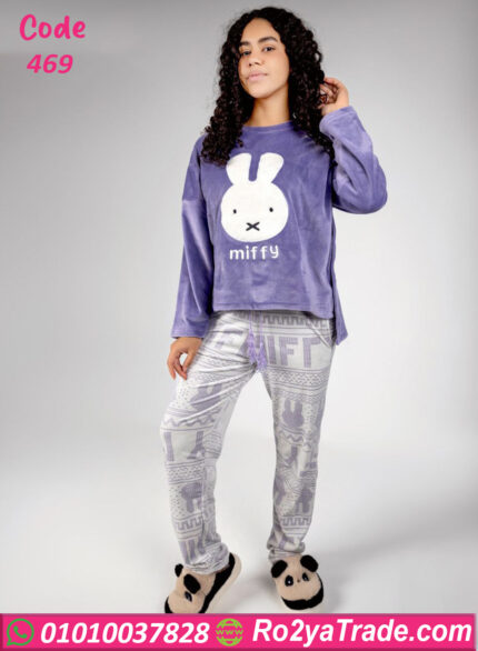 بيجامة شتوي حريمي وان سايز ميفي