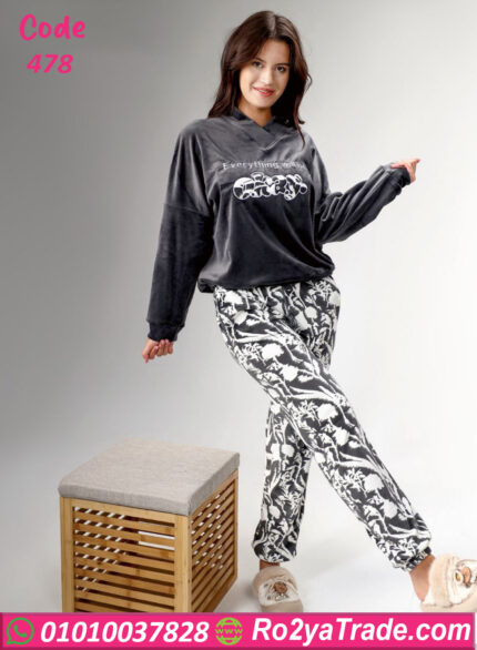 بيجامة شتوي حريمي وان سايز