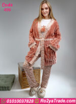 بيجامة قطيفة شتوي بالروب