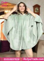 بونشو شتوي حريمي قطيفة لون فستقي هادي