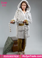 بيجامة قطيفة شتوي بالروب الفرو