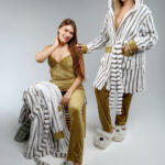 بيجامة قطيفة شتوي بالروب الفرو