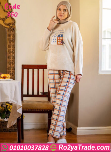 بيجامة قطيفة شتوي نسائية