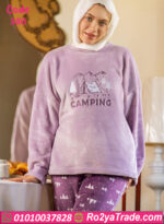 بيجامة فرو شتوي ليلكي